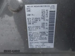 2016 Nissan Rogue SL with VIN 5N1AT2MV9GC769999, listed as a IAAI auction lot 42011030 with 89,193 mi miles and . Bid and sale history available at DreamBid. Image 9.