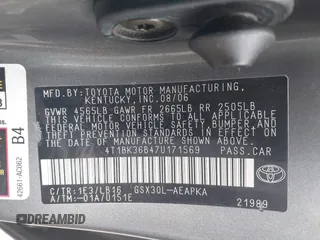 2007 Toyota Avalon XL with VIN 4T1BK36B47U171569, listed as a IAAI auction lot 41800454 with 237,627 mi miles. Bid and sale history available at carsss.com. Image 9.