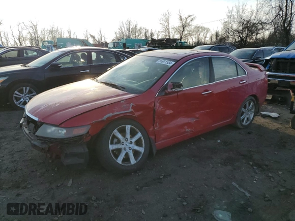 2004 Acura TSX w/Navigation with VIN JH4CL96994C030020, listed as a Copart auction lot 85901554 with 211,224 mi miles and Salvage Title. Bid and sale history available at carsss.com. Image 1.