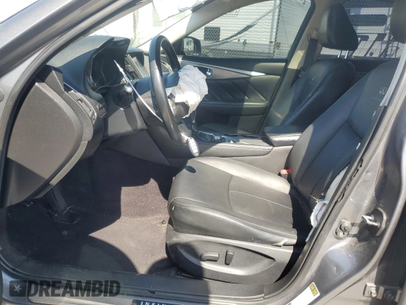 2014 Infiniti Q50 Premium with VIN JN1BV7AP2EM677469, listed as a Copart auction lot 61627125 with 106,670 mi miles and Salvage title. Bid and sale history available at DreamBid. Image 7.
