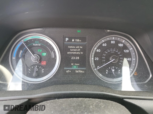 2020 Hyundai Sonata Hybrid Ultimate with VIN KMHL34JJ6LA009976, listed as a Copart auction lot 71633664 with 56,756 mi miles and Salvage Title. Bid and sale history available at carsss.com. Image 9.