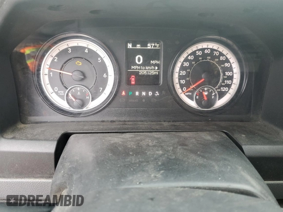 2018 Ram 1500 Express with VIN 1C6RR7FG6JS332001, listed as a Copart auction lot 44310045 with 205,125 mi miles and Salvage Title. Bid and sale history available at carsss.com. Image 9.