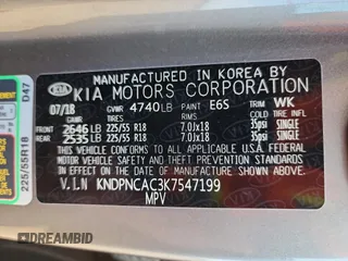 2019 Kia Sportage EX z VIN KNDPNCAC3K7547199, wystawiony jako Copart lot #53388485 z przebiegiem 74 727 mil mil oraz Szkoda całkowita • Salvage title. Historia ofert i sprzedaży dostępna na DreamBid. Obrazek 13.