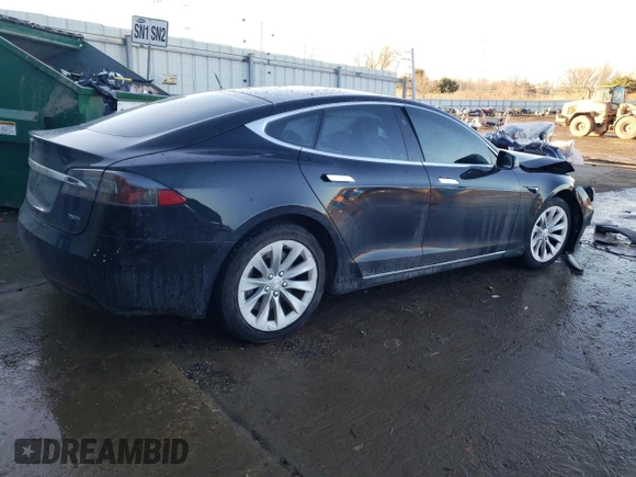 2017 Tesla Model S 100D with VIN 5YJSA1E2XHF199948, listed as a Copart auction lot 46367635 with 76,284 mi miles and Salvage title. Bid and sale history available at DreamBid. Image 3.