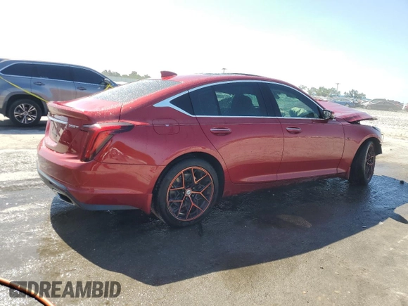 2020 Cadillac CT5 Premium Luxury with VIN 1G6DN5RK1L0128842, listed as a Copart auction lot 55030985 with 51,533 mi miles and Non Repairable. Bid and sale history available at DreamBid. Image 3.