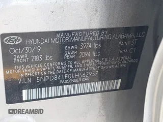 2020 Hyundai Elantra SEL z VIN 5NPD84LF0LH562957, wystawiony jako IAAI lot #42280413 z przebiegiem 88 505 mil mil oraz . Historia ofert i sprzedaży dostępna na DreamBid. Obrazek 9.