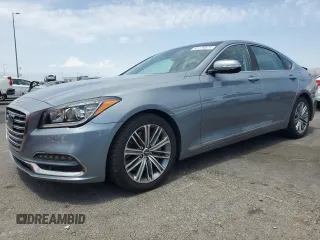 2018 Genesis G80 3.8L with VIN KMHGN4JE0JU216910, listed as a Copart auction lot 65179575 with 117,663 mi miles and Salvage title. Bid and sale history available at DreamBid. Image 1.