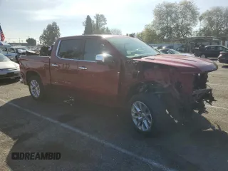 2020 Chevrolet Silverado 1500 LTZ with VIN 1GCUYGETXLZ270472, listed as a Copart auction lot 45423385 with 99,696 mi miles and Salvage Title. Bid and sale history available at DreamBid. Image 4.