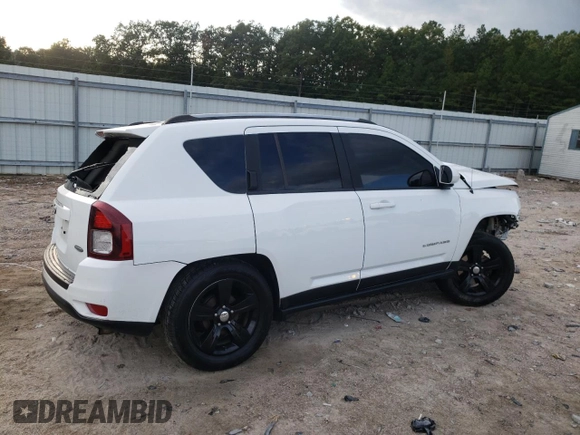 2015 Jeep Compass Latitude with VIN 1C4NJCEB9FD264284, listed as a Copart auction lot 76277334 with 104,275 mi miles and Salvage Title. Bid and sale history available at carsss.com. Image 3.