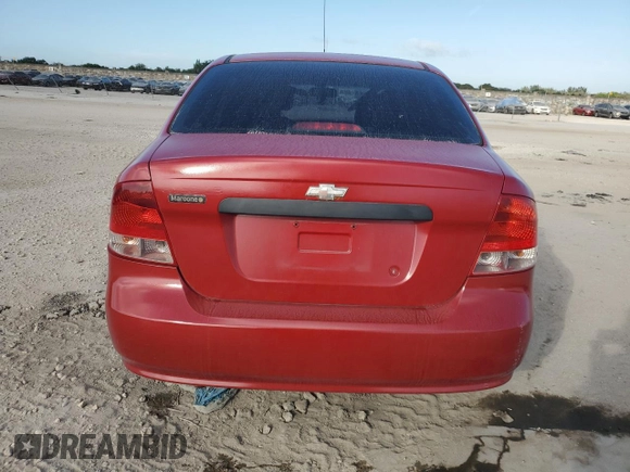 2006 Chevrolet Aveo LS with VIN KL1TD56646B681567, listed as a Copart auction lot 43339015 with 10 mi miles and Salvage title. Bid and sale history available at DreamBid. Image 6.