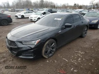 2021 Acura TLX w/A-Spec Package with VIN 19UUB5F52MA009957, listed as a Copart auction lot 46882175 with 42,245 mi miles and Salvage Title. Bid and sale history available at carsss.com. Image 1.