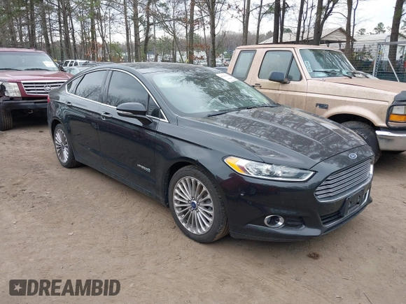 2013 Ford Fusion Titanium Hybrid with VIN 3FA6P0RU2DR281905, listed as a IAAI auction lot 41765130 with 119,348 mi miles. Bid and sale history available at carsss.com. Image 1.