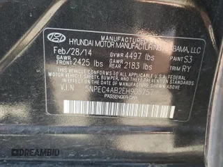 2014 Hyundai Sonata Limited with VIN 5NPEC4AB2EH905757, listed as a Copart auction lot 50533495 with 173,930 mi miles and Salvage Title. Bid and sale history available at DreamBid. Image 12.