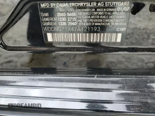2007 Mercedes-Benz S 550 with VIN WDDNG71X47A121193, listed as a Copart auction lot 54193185 with 233,090 mi miles and Salvage Title. Bid and sale history available at DreamBid. Image 12.