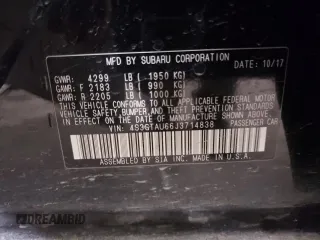 2018 Subaru Impreza Limited z VIN 4S3GTAU66J3714838, wystawiony jako Copart lot #46945135 z przebiegiem 69 557 mil mil oraz Szkoda całkowita • Salvage title. Historia ofert i sprzedaży dostępna na DreamBid. Obrazek 15.