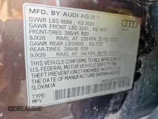 2018 Audi Q7 Premium Plus z VIN WA1LAAF73JD013401, wystawiony jako Copart lot #60322005 z przebiegiem 168 325 mil mil oraz Szkoda całkowita • Salvage title. Historia ofert i sprzedaży dostępna na DreamBid. Obrazek 13.