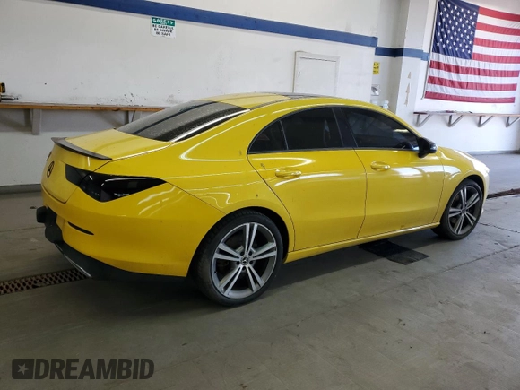 2020 Mercedes-Benz CLA 250 with VIN WDD5J4GB6LN059245, listed as a Copart auction lot 53980555 with 53,927 mi miles and Salvage Title. Bid and sale history available at DreamBid. Image 3.