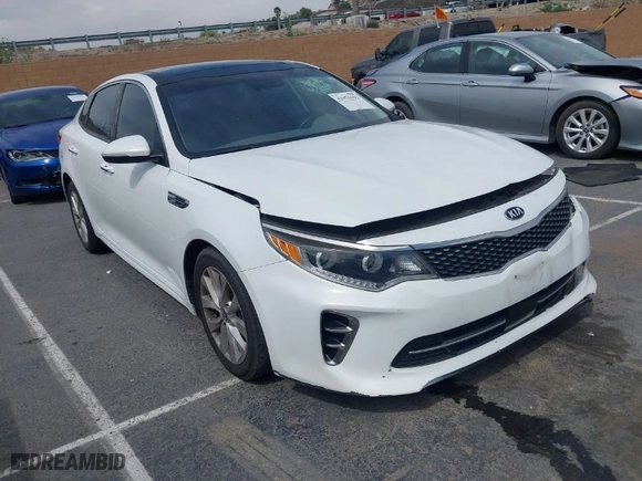 2017 Kia Optima EX with VIN 5XXGU4L38HG134961, listed as a IAAI auction lot 41976191 with 91,874 mi miles. Bid and sale history available at carsss.com. Image 1.