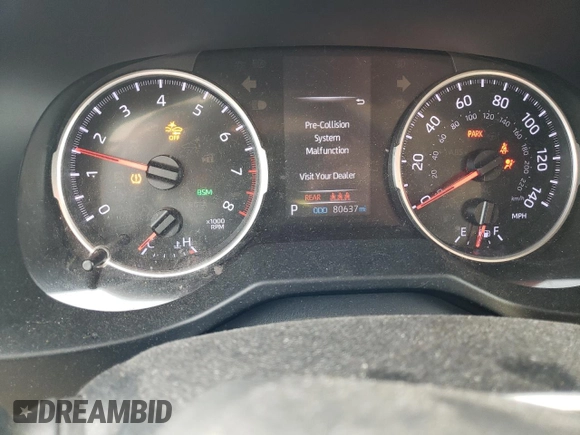 2019 Toyota RAV4 XLE with VIN 2T3P1RFV4KW082946, listed as a Copart auction lot 49841075 with 80,637 mi miles and Salvage Title. Bid and sale history available at carsss.com. Image 9.