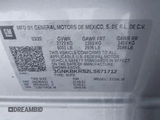 2020 Chevrolet Blazer RS с VIN 3GNKBKRS2LS671712, выставлен на аукционе IAAI как лот 41289197 с пробегом 71 578 миль миль и . История ставок и продаж доступна на DreamBid. Изображение 9.