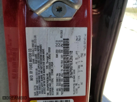 2016 Ford Fusion SE with VIN 3FA6P0H79GR386148, listed as a Copart auction lot 46025235 with 180,204 mi miles and Salvage Title. Bid and sale history available at carsss.com. Image 13.