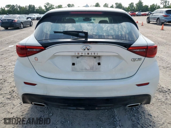 2017 Infiniti QX30 Sport with VIN SJKCH5CP5HA030819, listed as a Copart auction lot 57794385 with 120,922 mi miles and Salvage title. Bid and sale history available at DreamBid. Image 6.