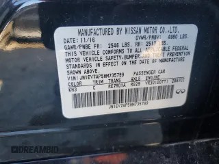 2017 Infiniti Q50 Signature Edition with VIN JN1EV7AP5HM735799, listed as a Copart auction lot 49099925 with 73,007 mi miles and Salvage Title. Bid and sale history available at DreamBid. Image 12.