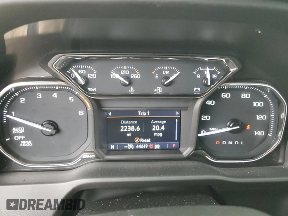 2021 GMC Sierra 1500 Limited SLT with VIN 1GTU9DET6MZ381209, listed as a Copart auction lot 71109394 with 44,649 mi miles and Salvage Title. Bid and sale history available at carsss.com. Image 9.