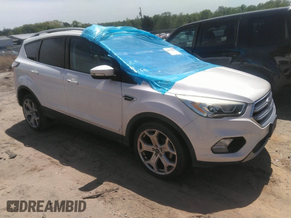 2017 Ford Escape Titanium with VIN 1FMCU0JD8HUE52149, listed as a IAAI auction lot 41974274 with 143,707 mi miles and . Bid and sale history available at DreamBid. Image 1.