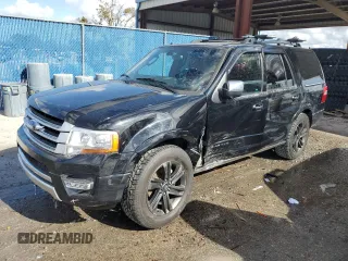 2017 Ford Expedition Platinum z VIN 1FMJU1MT6HEA64718, wystawiony jako Copart lot #85048814 z przebiegiem 127 935 mil mil oraz Szkoda całkowita • Salvage title. Historia ofert i sprzedaży dostępna na DreamBid. Obrazek 1.