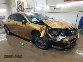 2021 Acura TLX Type S with VIN 19UUB7F09MA000219, listed as a Copart auction lot 50075445 with 35,341 mi miles and Salvage Title. Bid and sale history available at carsss.com. Image 4.