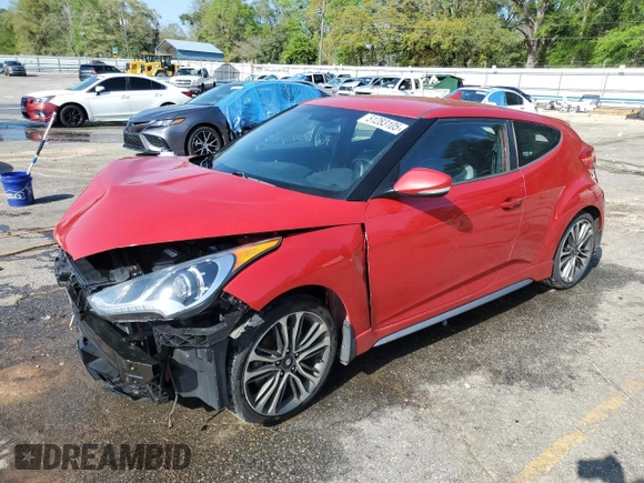 2016 Hyundai Veloster Turbo with VIN KMHTC6AE7GU262145, listed as a Copart auction lot 51283105 with Not provided miles and Salvage title. Bid and sale history available at DreamBid. Image 1.