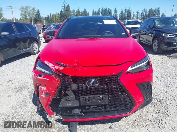 2025 Lexus NX with VIN JTJKKCFZ9S2043833, listed as a IAAI auction lot 42062661 with 9,850 mi miles. Bid and sale history available at carsss.com. Image 13.
