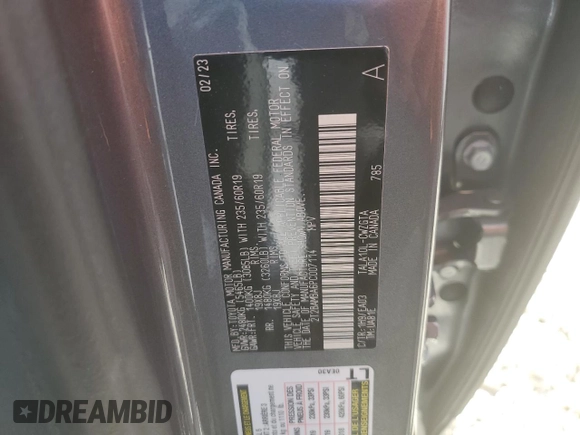 2023 Lexus RX with VIN 2T2BAMBA6PC007114, listed as a Copart auction lot 52264274 with 10,728 mi miles and Salvage Title. Bid and sale history available at carsss.com. Image 14.