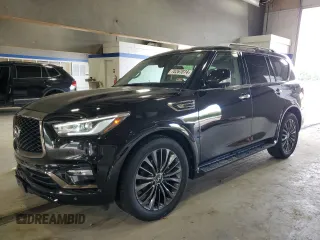 2021 Infiniti QX80 LUXE with VIN JN8AZ2AE5M9272405, listed as a Copart auction lot 70267074 with 52,908 mi miles and Salvage Title. Bid and sale history available at carsss.com. Image 1.