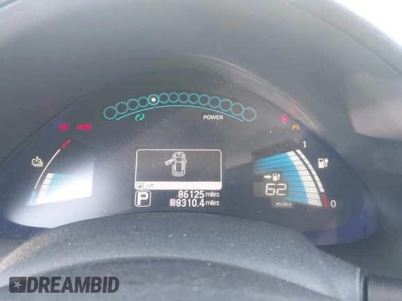 2014 Nissan LEAF SL with VIN 1N4AZ0CP6EC333351, listed as a IAAI auction lot 41990171 with 86,125 mi miles and . Bid and sale history available at DreamBid. Image 17.
