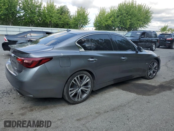 2020 Infiniti Q50 Pure with VIN JN1EV7AR3LM256792, listed as a Copart auction lot 61842085 with Not provided miles and Salvage title. Bid and sale history available at DreamBid. Image 3.