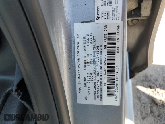 2013 Mazda 3 i SV with VIN JM1BL1TG4D1769423, listed as a Copart auction lot 52286265 with 171,103 mi miles and Salvage Title. Bid and sale history available at DreamBid. Image 13.