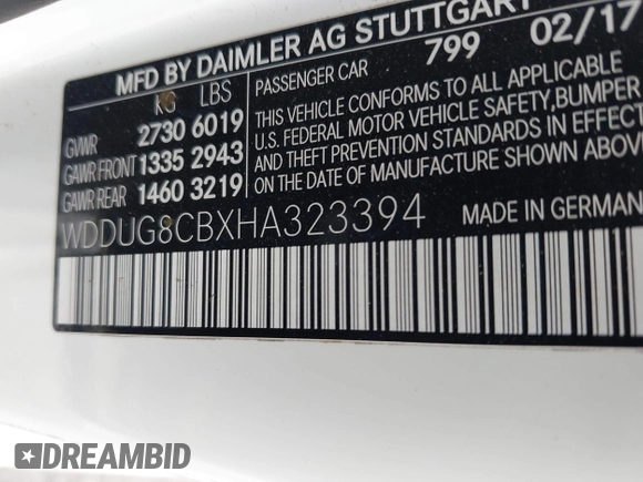2017 Mercedes-Benz S 550 with VIN WDDUG8CBXHA323394, listed as a IAAI auction lot 42066543 with 106,253 mi miles and . Bid and sale history available at carsss.com. Image 9.