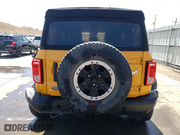 2022 Ford Bronco with VIN 1FMEE5DPXNLA89363, listed as a Copart auction lot 53043155 with 50,072 mi miles and Salvage Title. Bid and sale history available at DreamBid. Image 6.