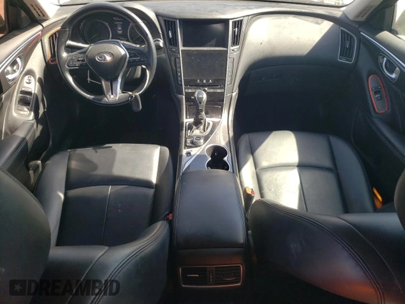 2021 Infiniti Q50 Pure with VIN JN1EV7AP6MM703597, listed as a Copart auction lot 46808815 with 53,490 mi miles and Salvage title. Bid and sale history available at DreamBid. Image 8.