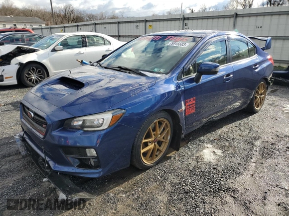 2015 Subaru WRX STI Limited with VIN JF1VA2S60F9802803, listed as a Copart auction lot 79916683 with 108,502 mi miles and Salvage title. Bid and sale history available at DreamBid. Image 1.