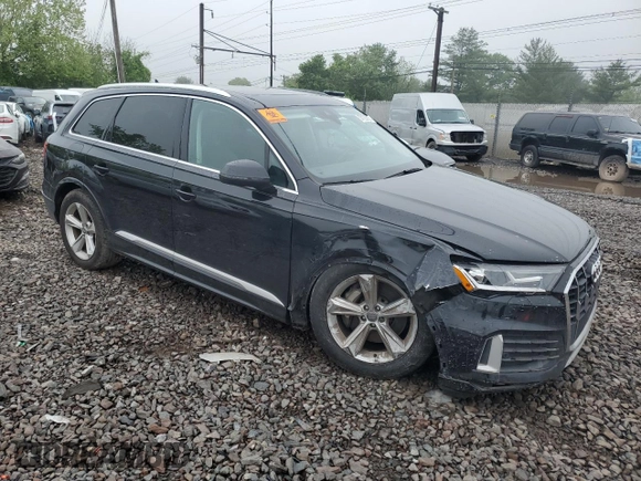 2020 Audi Q7 Premium with VIN WA1AJAF78LD011590, listed as a Copart auction lot 57129915 with 75,401 mi miles and Salvage title. Bid and sale history available at DreamBid. Image 4.