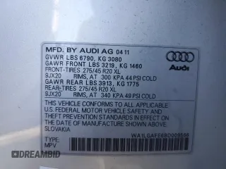 2011 Audi Q7 Premium Plus z VIN WA1LGAFE6BD009566, wystawiony jako Copart lot #46506925 z przebiegiem 121 896 mil mil oraz Szkoda całkowita • Salvage title. Historia ofert i sprzedaży dostępna na DreamBid. Obrazek 13.