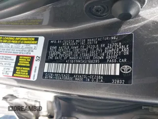 2019 Toyota Camry LE z VIN 4T1B11HK5KU166295, wystawiony jako IAAI lot #42087581 z przebiegiem 87 876 mil mil oraz . Historia ofert i sprzedaży dostępna na DreamBid. Obrazek 9.