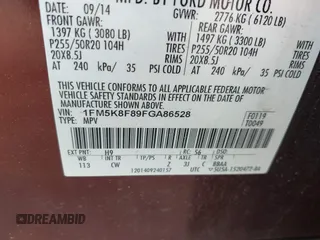 2015 Ford Explorer Limited z VIN 1FM5K8F89FGA86528, wystawiony jako IAAI lot #42190035 z przebiegiem 133 398 mil mil oraz . Historia ofert i sprzedaży dostępna na DreamBid. Obrazek 9.