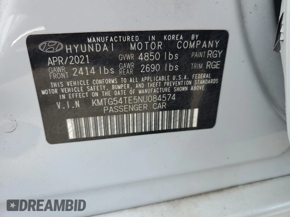 2022 Genesis G70 3.3T with VIN KMTG54TE5NU084574, listed as a Copart auction lot 87732465 with Not Provided miles and Salvage Title. Bid and sale history available at DreamBid. Image 12.