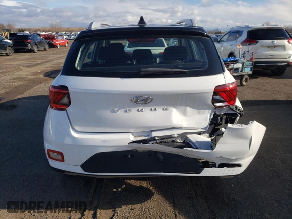 2022 Hyundai Venue SEL with VIN KMHRC8A36NU161003, listed as a Copart auction lot 85650344 with 37,619 mi miles and Clean Title. Bid and sale history available at DreamBid. Image 6.