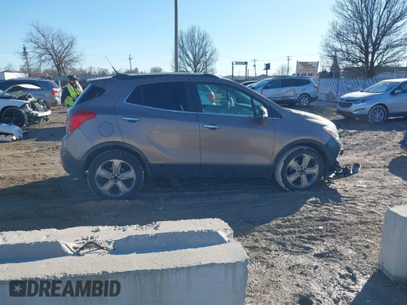 2014 Buick Encore Convenience with VIN KL4CJBSB5EB742534, listed as a IAAI auction lot 41655547 with 63,199 mi miles and . Bid and sale history available at DreamBid. Image 13.