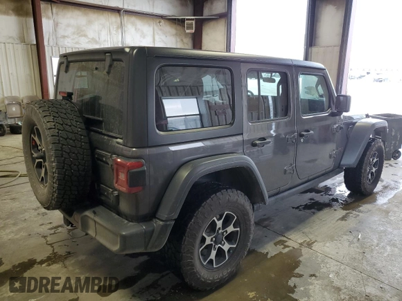 2021 Jeep Wrangler Unlimited Rubicon with VIN 1C4HJXFNXMW732523, listed as a Copart auction lot 40781314 with 23,535 mi miles and Salvage title. Bid and sale history available at DreamBid. Image 3.